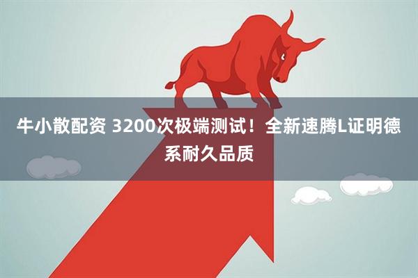 牛小散配资 3200次极端测试!全新速腾L证明德系耐久品质